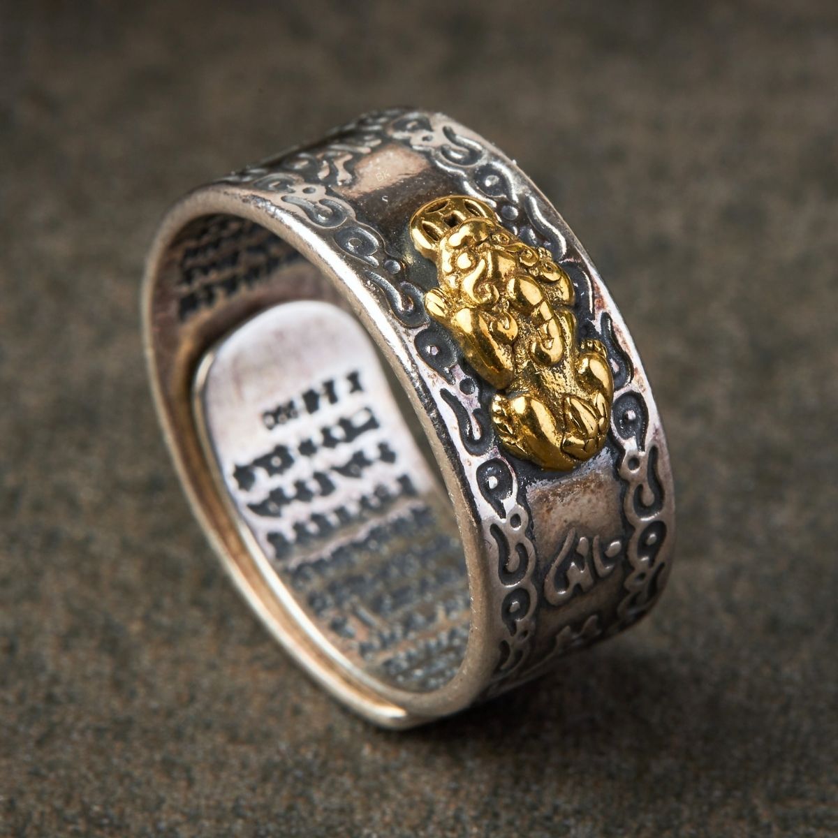 Bague Feng Shui Pixiu Mantra - Richesse et protection