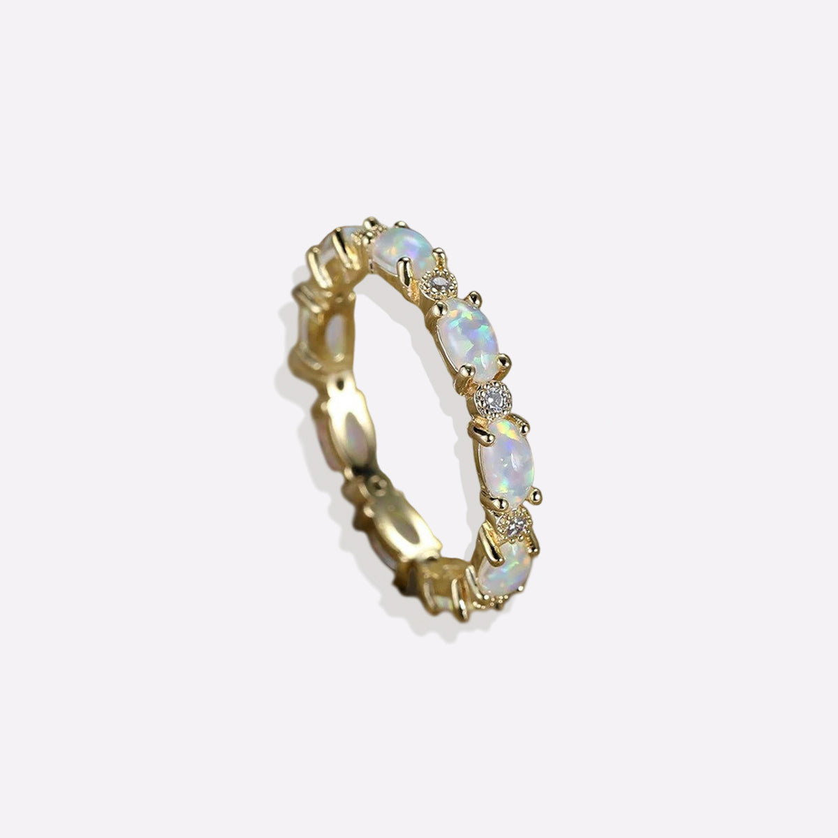 Bague d'éternité en opale de feu