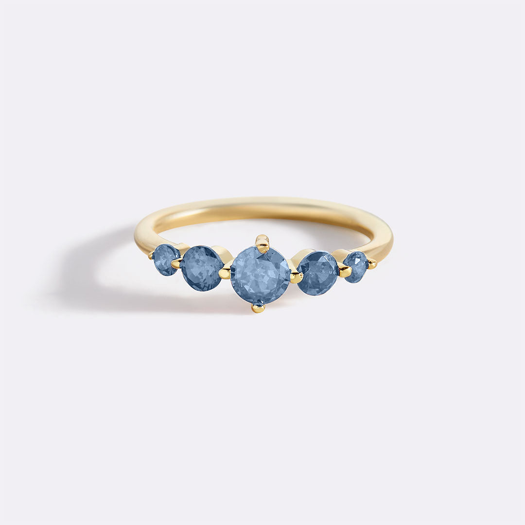 Bague de déclaration à cinq pierres de naissance