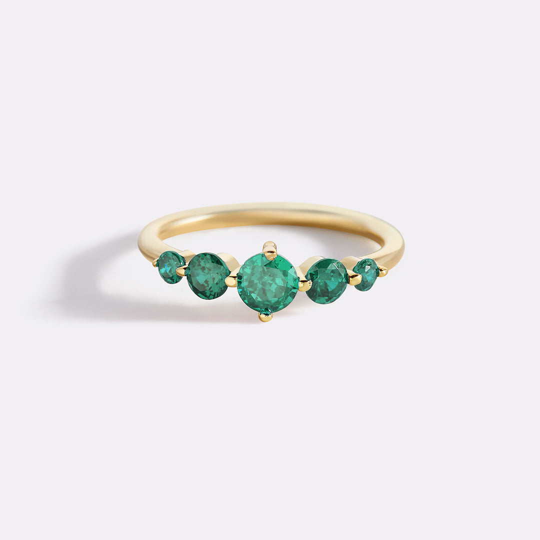 Bague de déclaration à cinq pierres de naissance