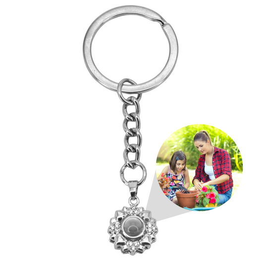 Porte-clés à projection de fleurs minimalistes