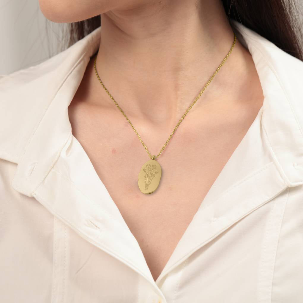 Collier pendentif fleur de naissance en or