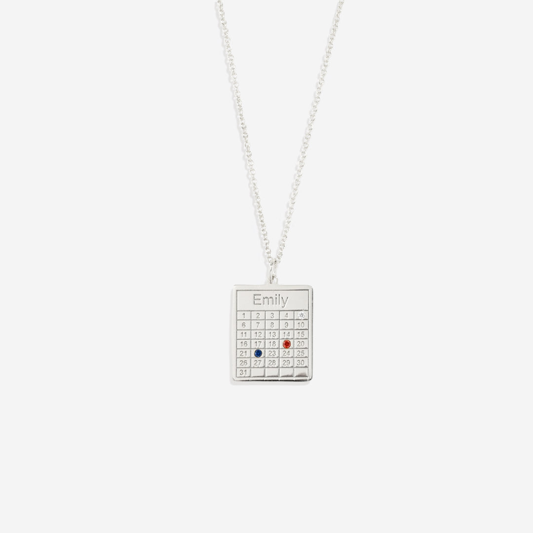 Personalized Family Calendar Necklace