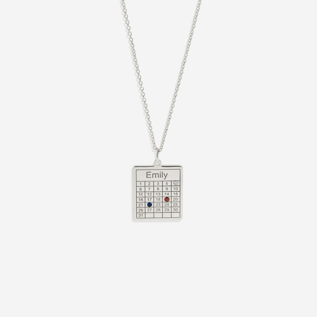 Personalized Family Calendar Necklace