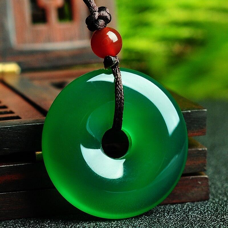 Collier disque de jade vert - Attire la positivité et l'harmonie
