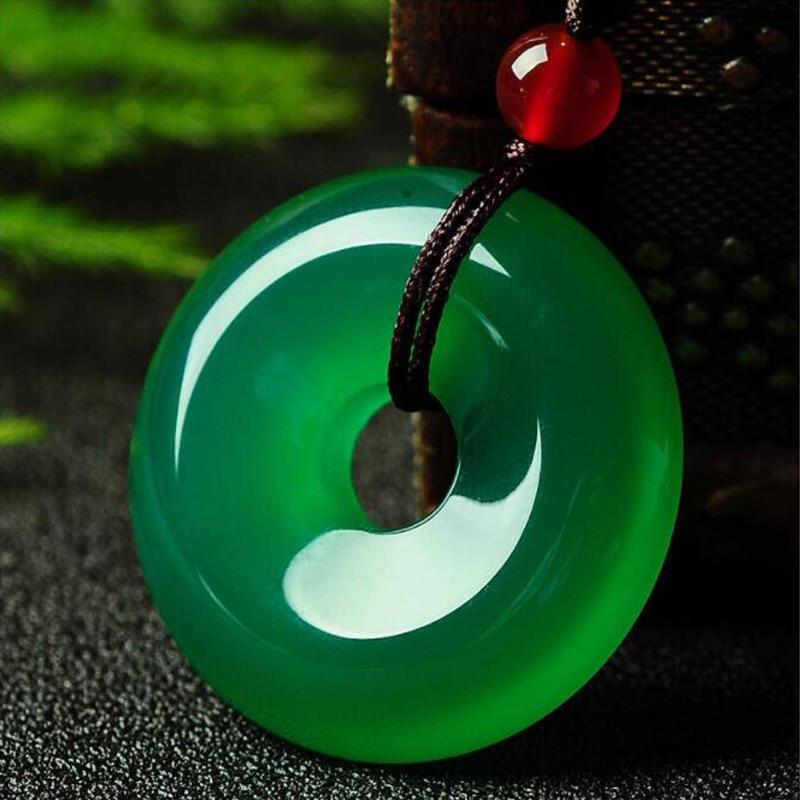 Collier disque de jade vert - Attire la positivité et l'harmonie