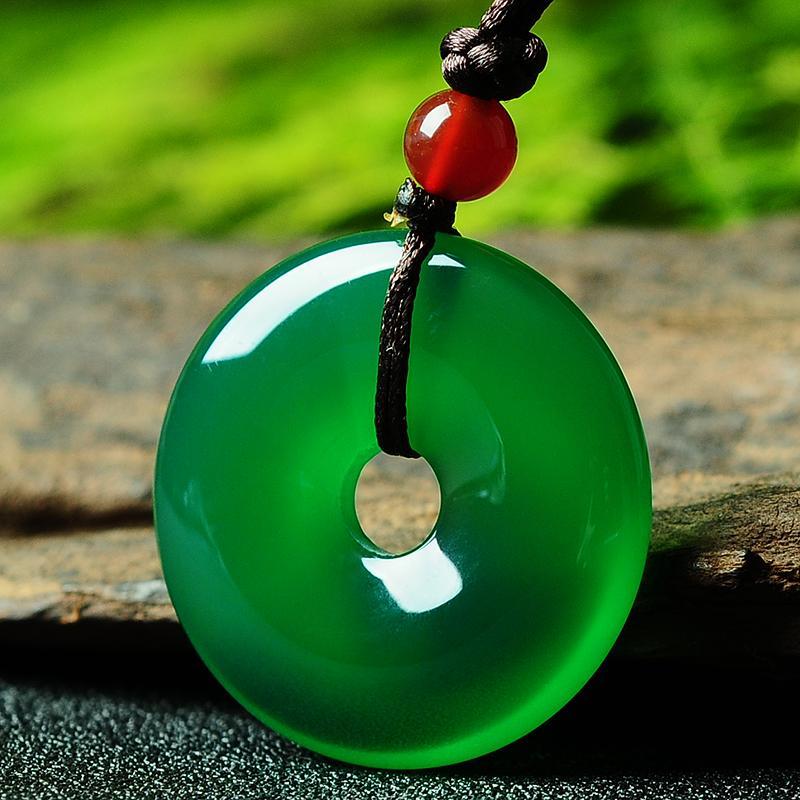 Collier disque de jade vert - Attire la positivité et l'harmonie