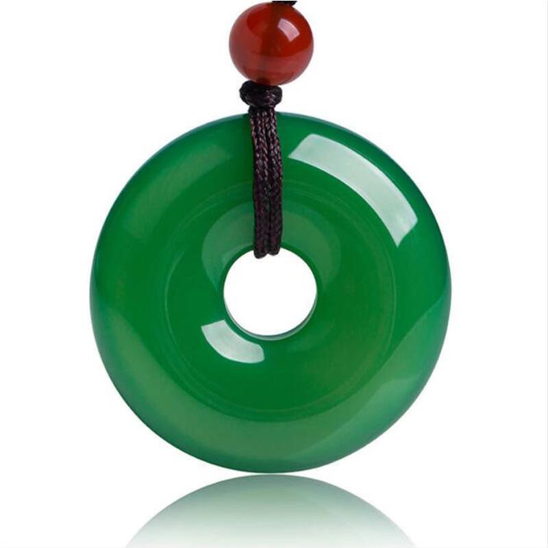 Collier disque de jade vert - Attire la positivité et l'harmonie