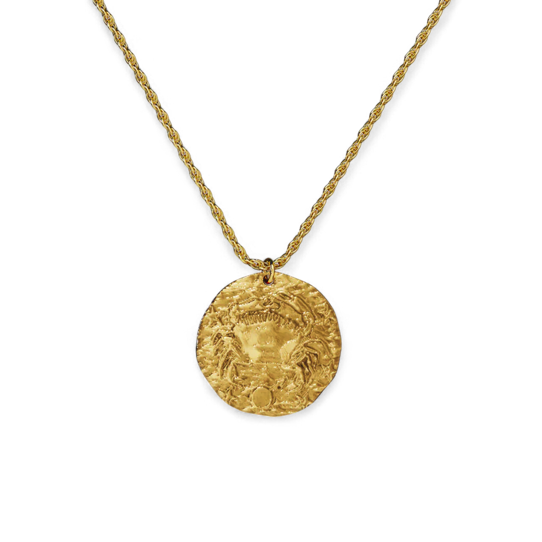 Collier pendentif zodiaque en or martelé