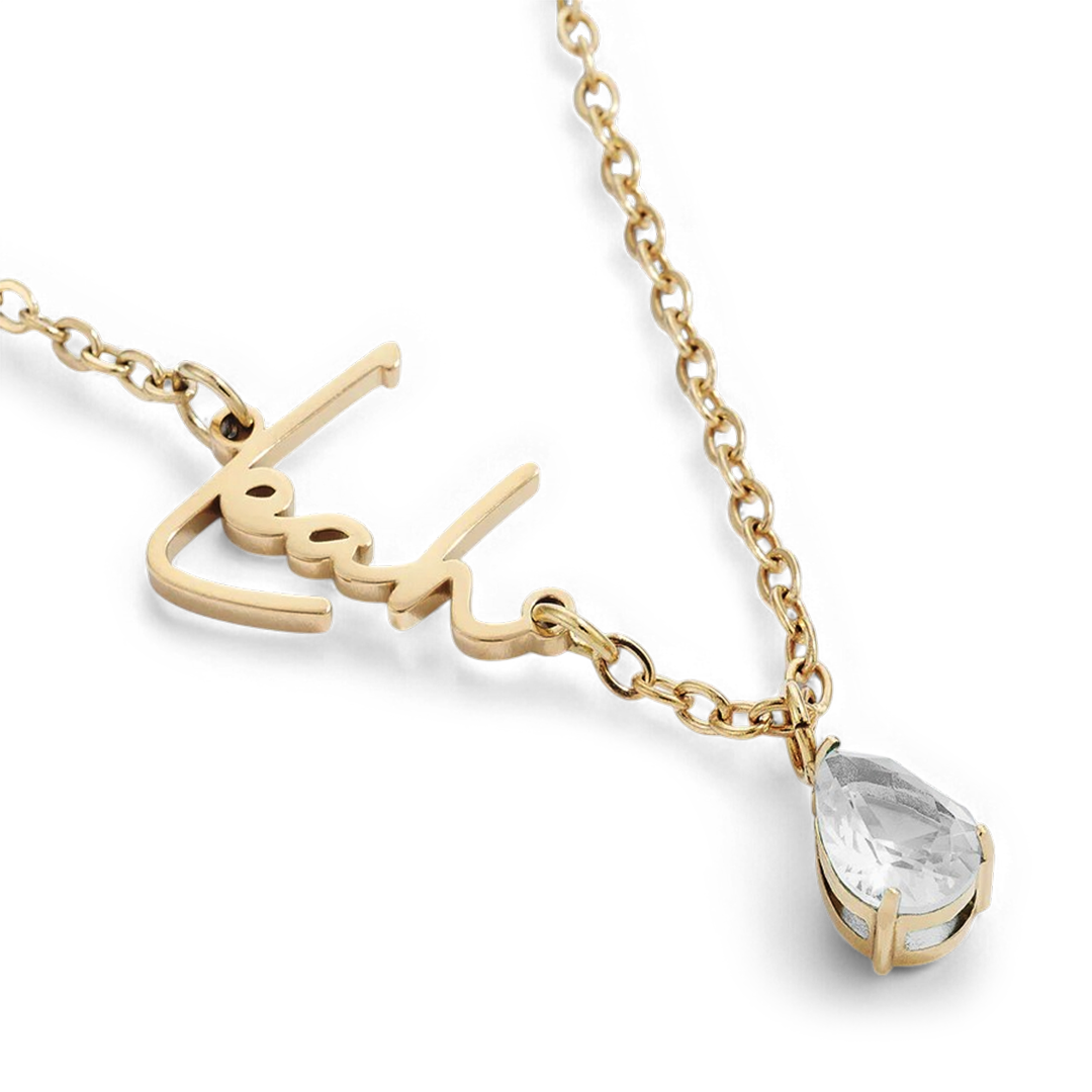 Handmade Birthstone Name Necklace