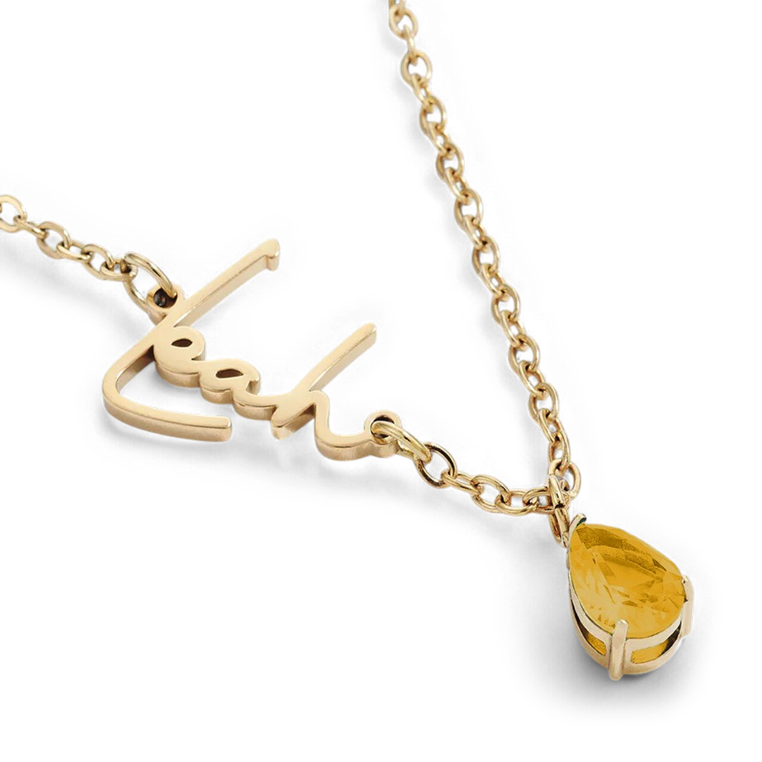 Handmade Birthstone Name Necklace