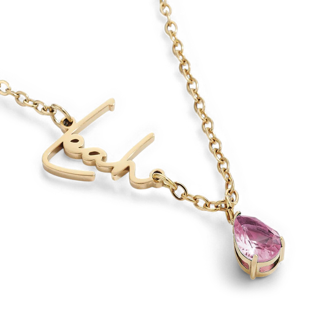Handmade Birthstone Name Necklace