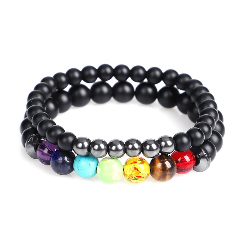 Ensemble de bracelets chakra en hématite - Inspire Wellness & Health