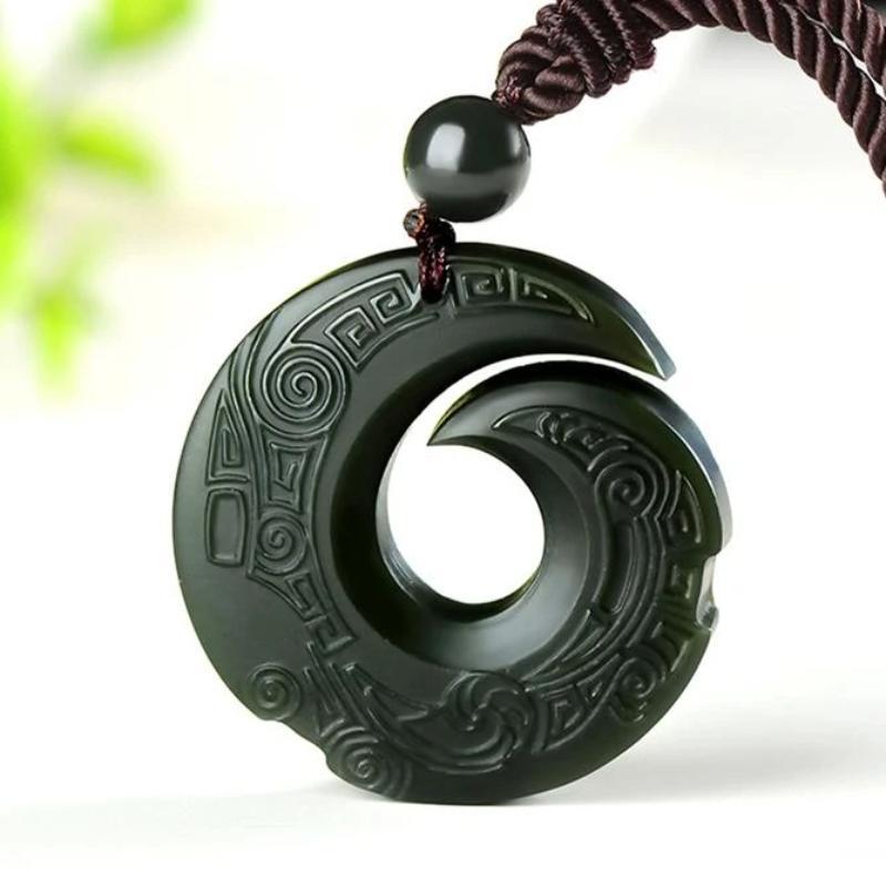 Collier pendentif en jade Hetian
