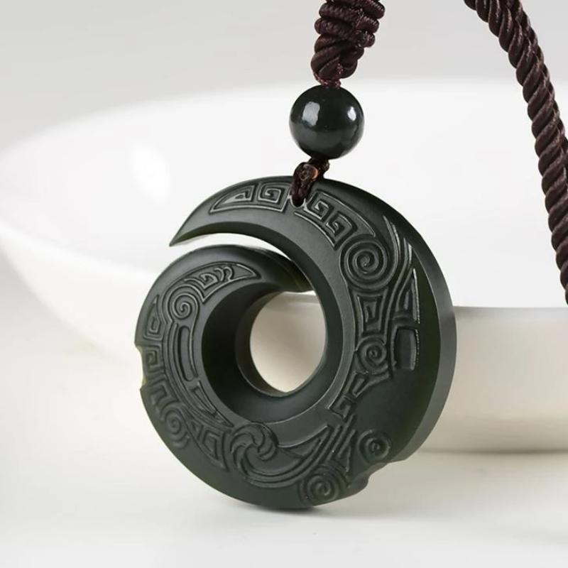 Collier pendentif en jade Hetian