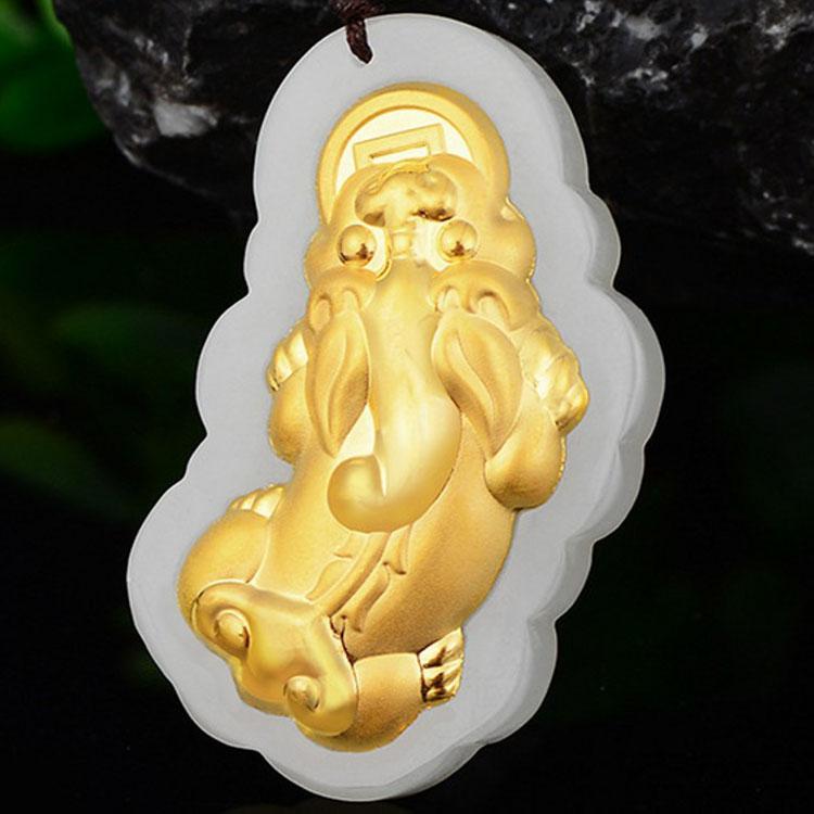 Collier Pixiu en jade Hetian - Abondance manifeste