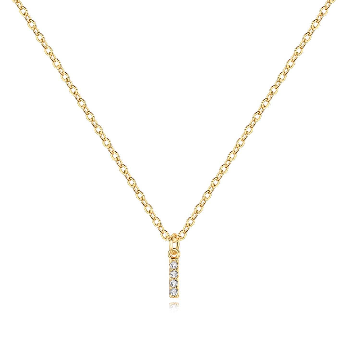 Collier Initiale Majuscule Pavé