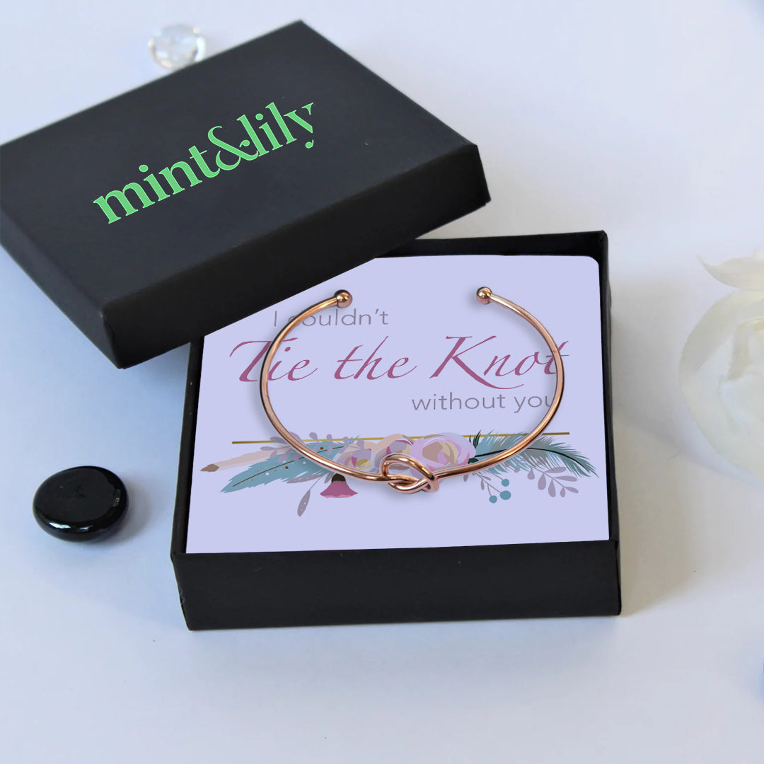 Personalized Tie the Knot Bracelet • Bridesmaid Gift Bracelet