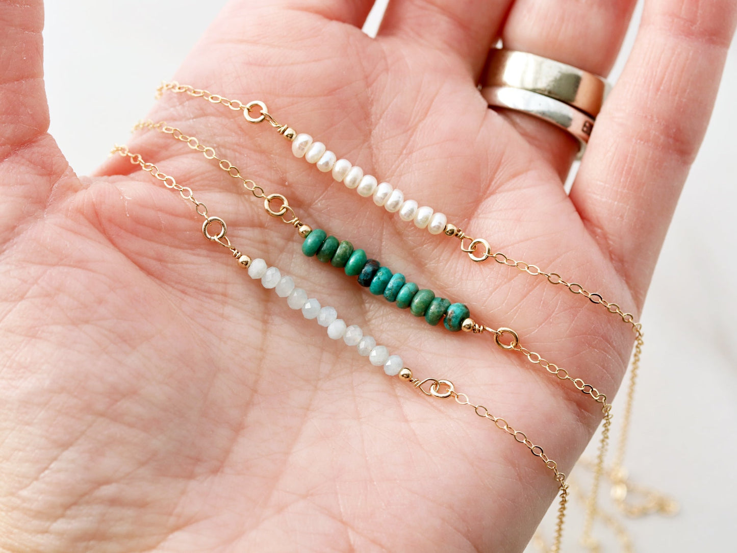Gemstone Bar Necklace