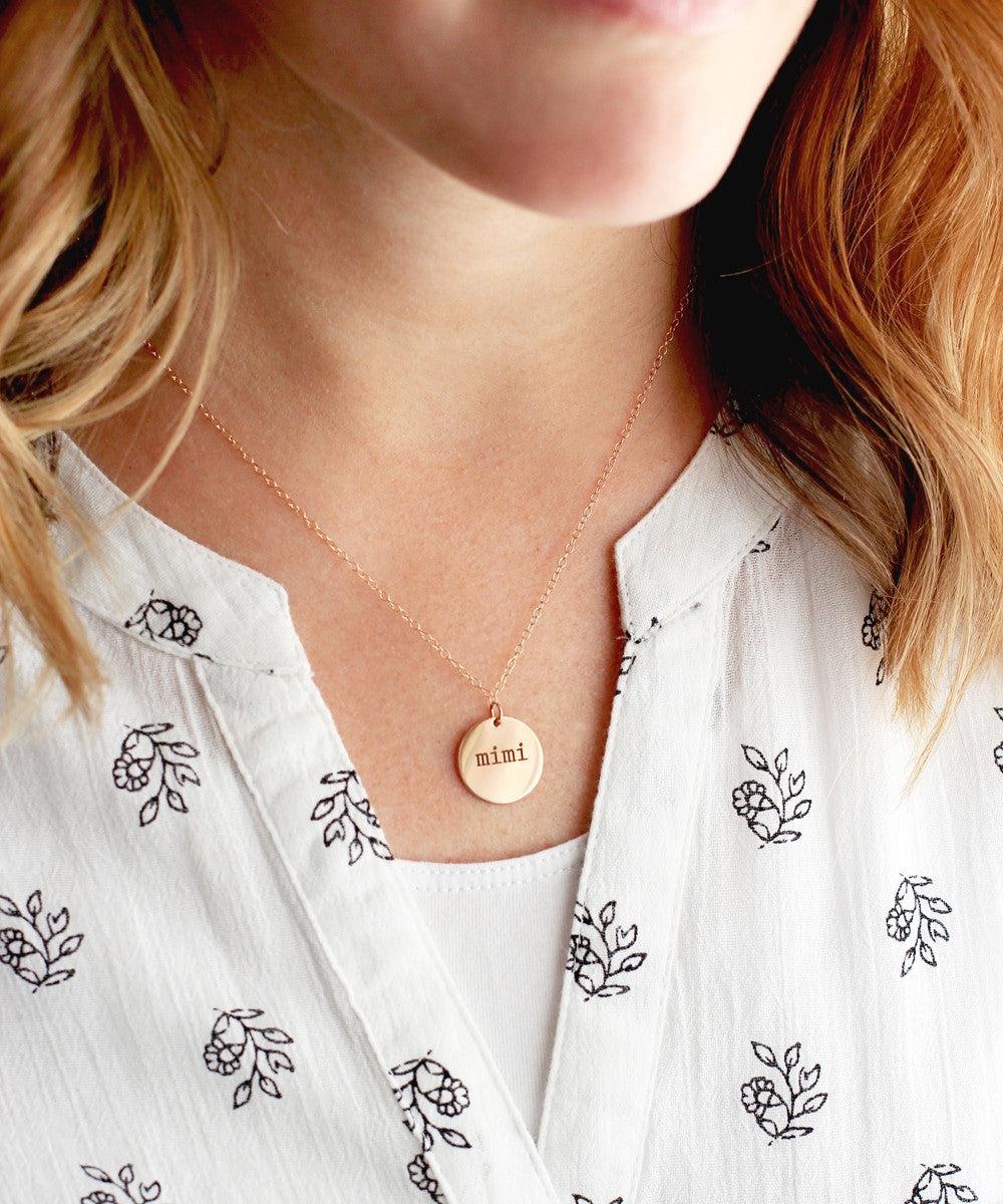 Collier disque gravé 5/8"