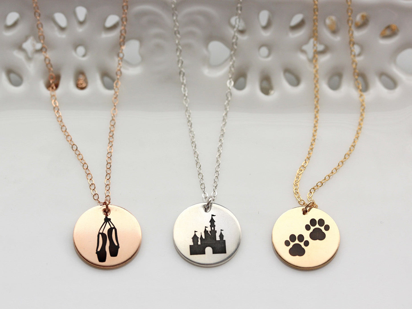 Collier disque gravé 5/8"