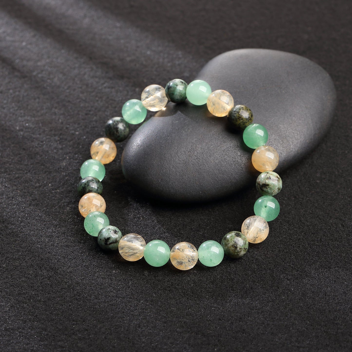 Bracelet Triple Prospérité - Citrine, Aventurine Verte, Turquoise