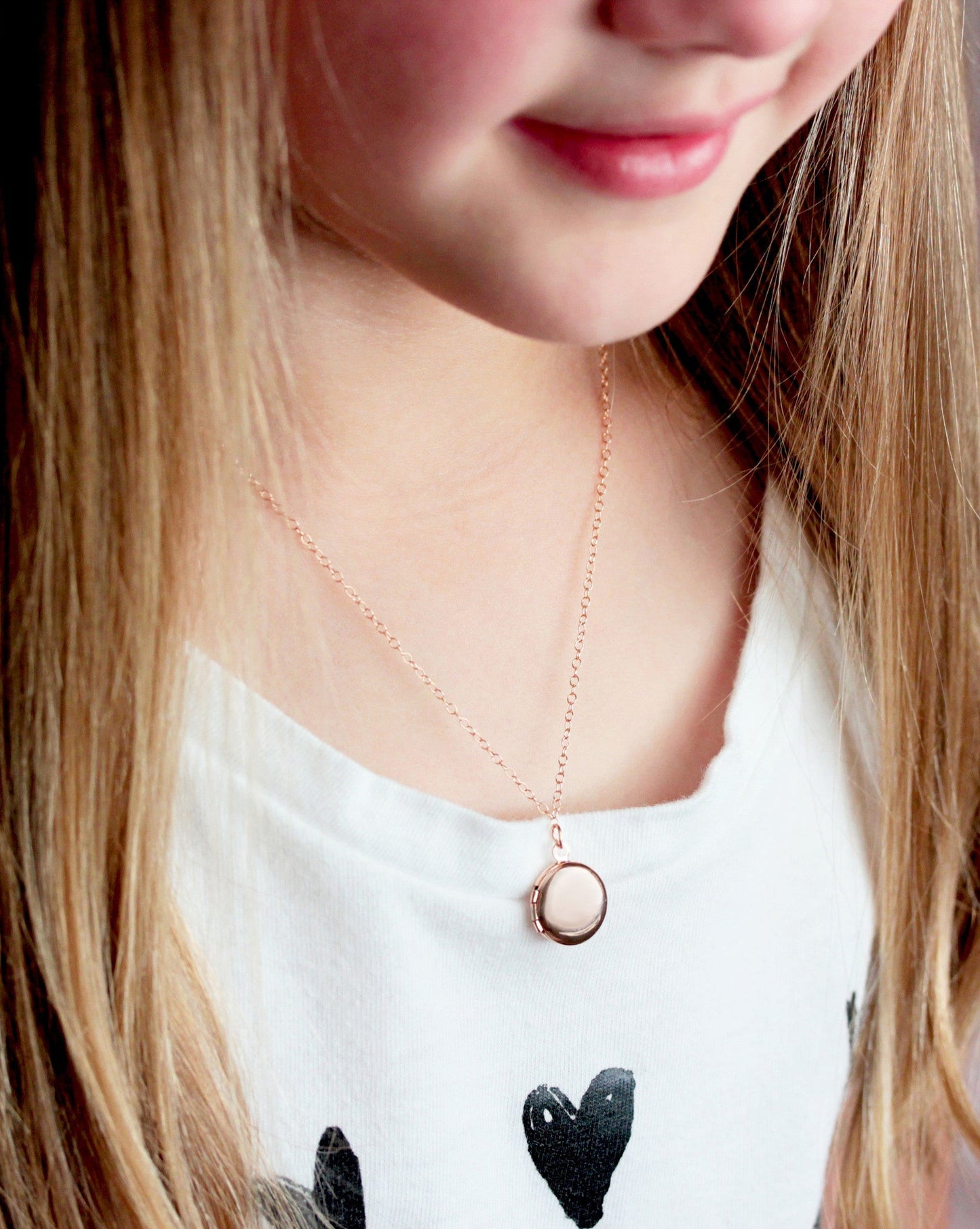 Children's Solid Lockets | Heart, Circle, Oval