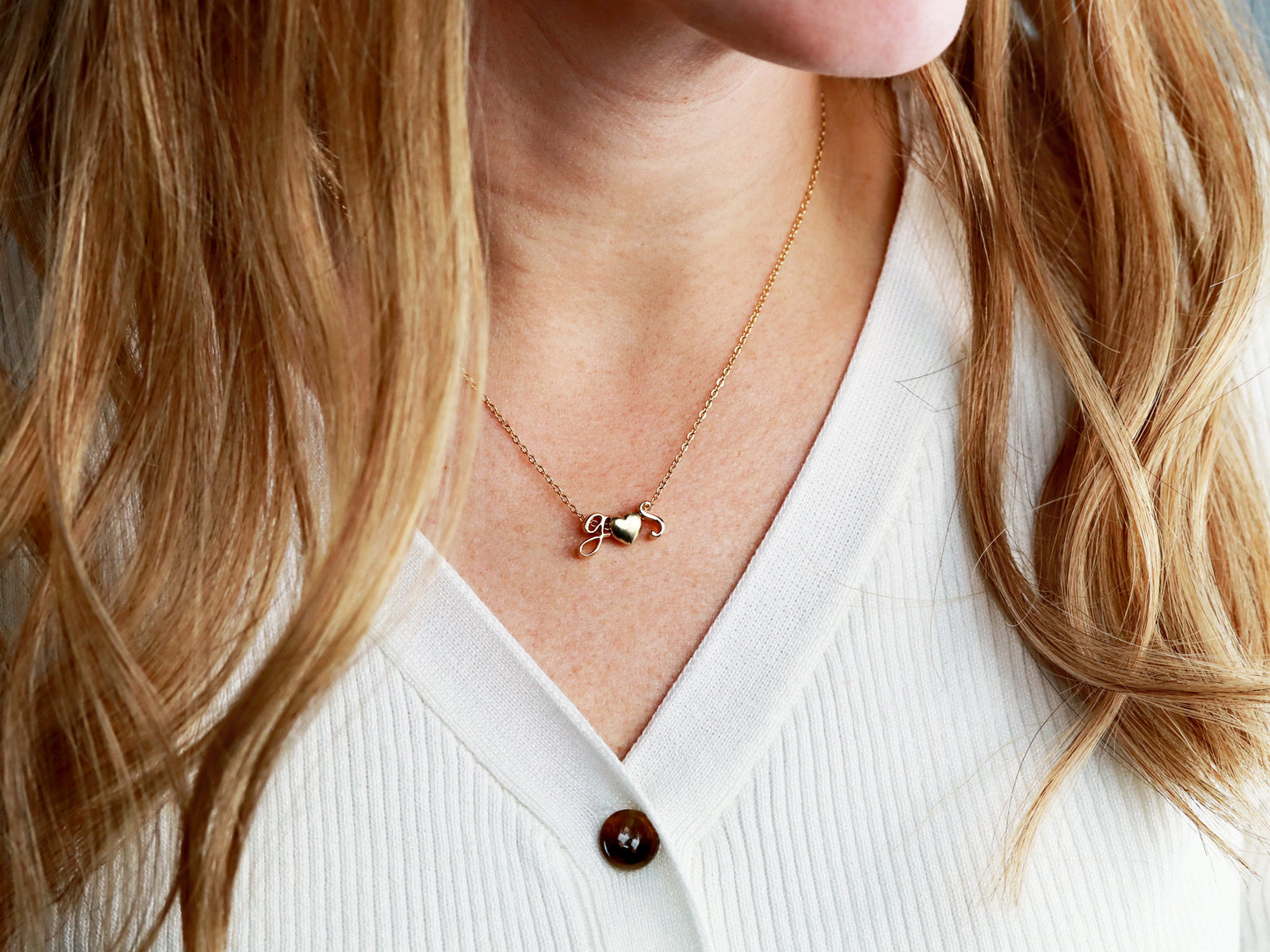 Triple Charm Cursive Necklace