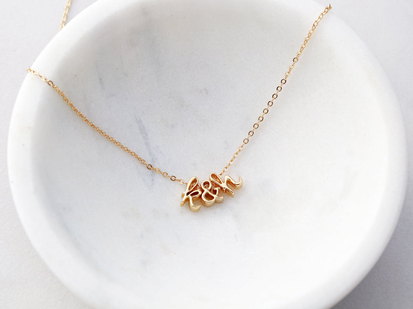 Triple Charm Cursive Necklace