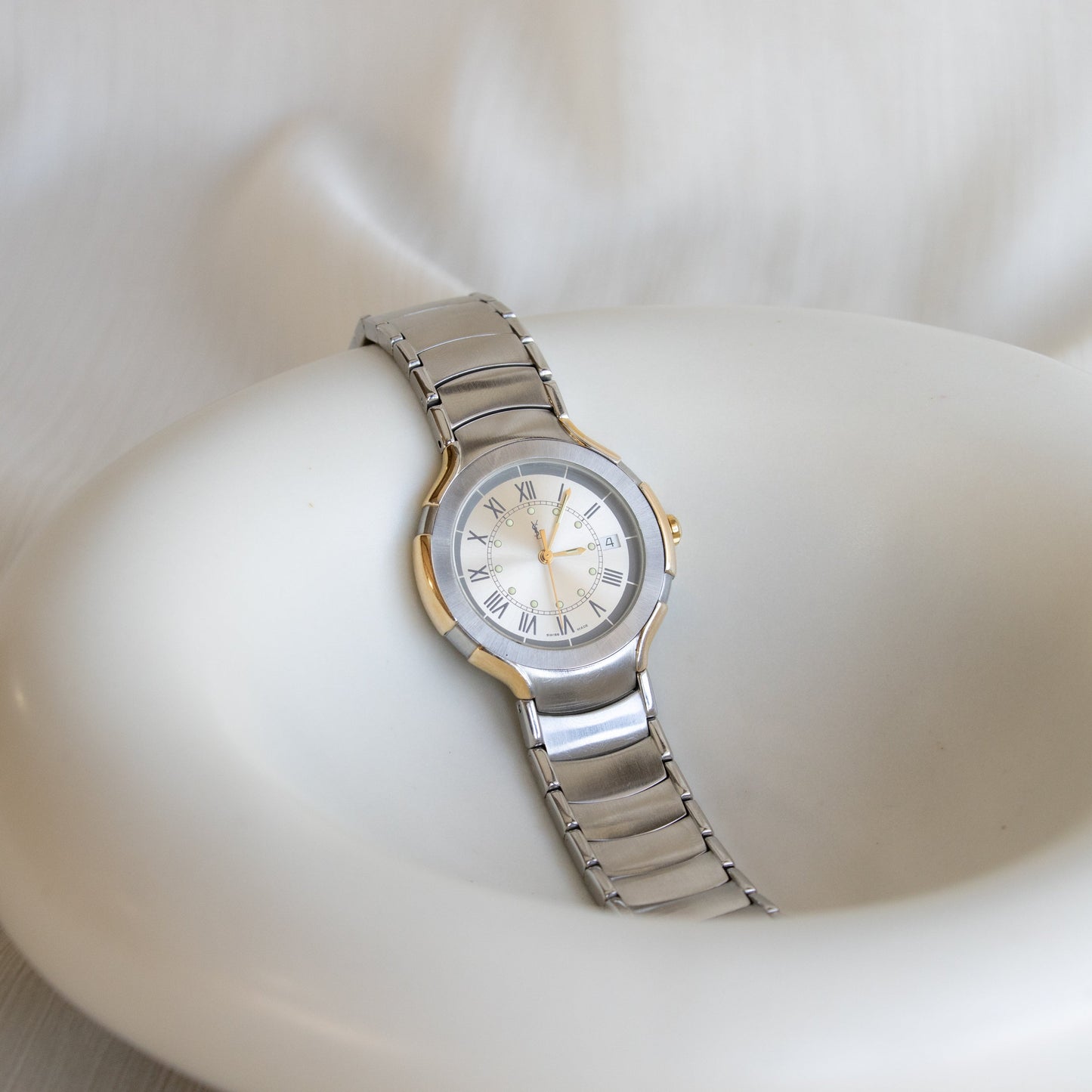 Montre vintage YSL Swiss Bold bicolore