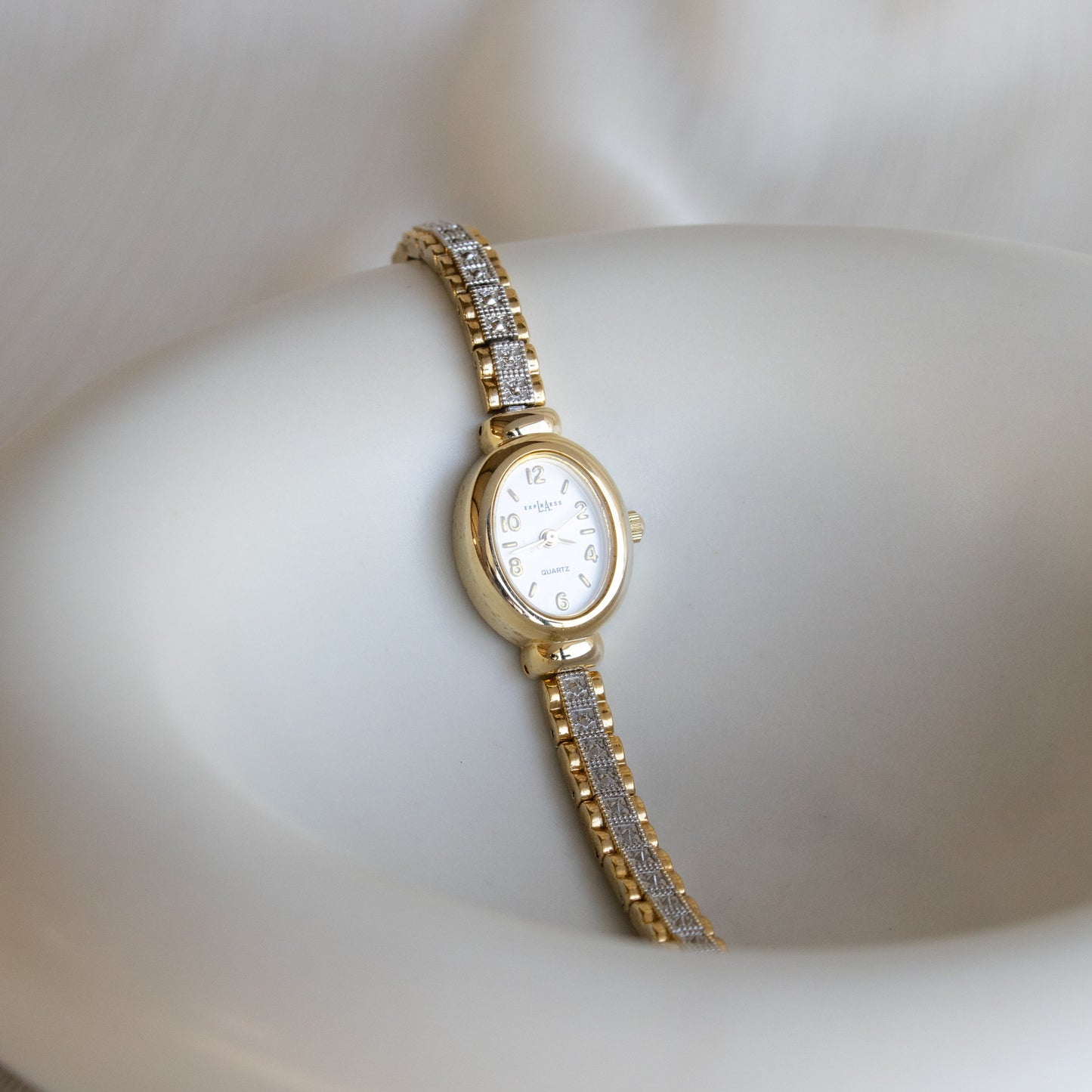 Montre vintage LA Express Pave bicolore