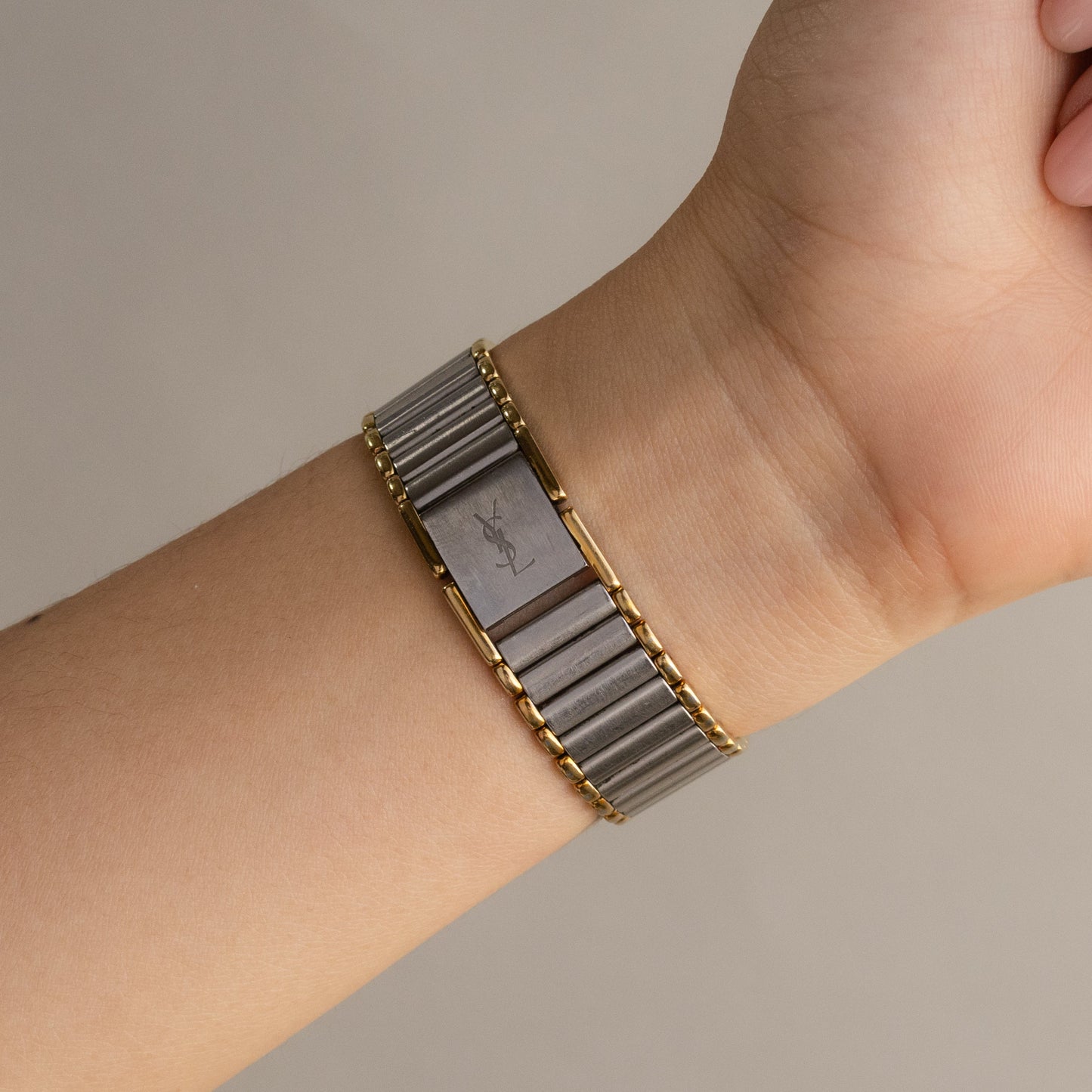 Montre vintage YSL Pave Bold bicolore