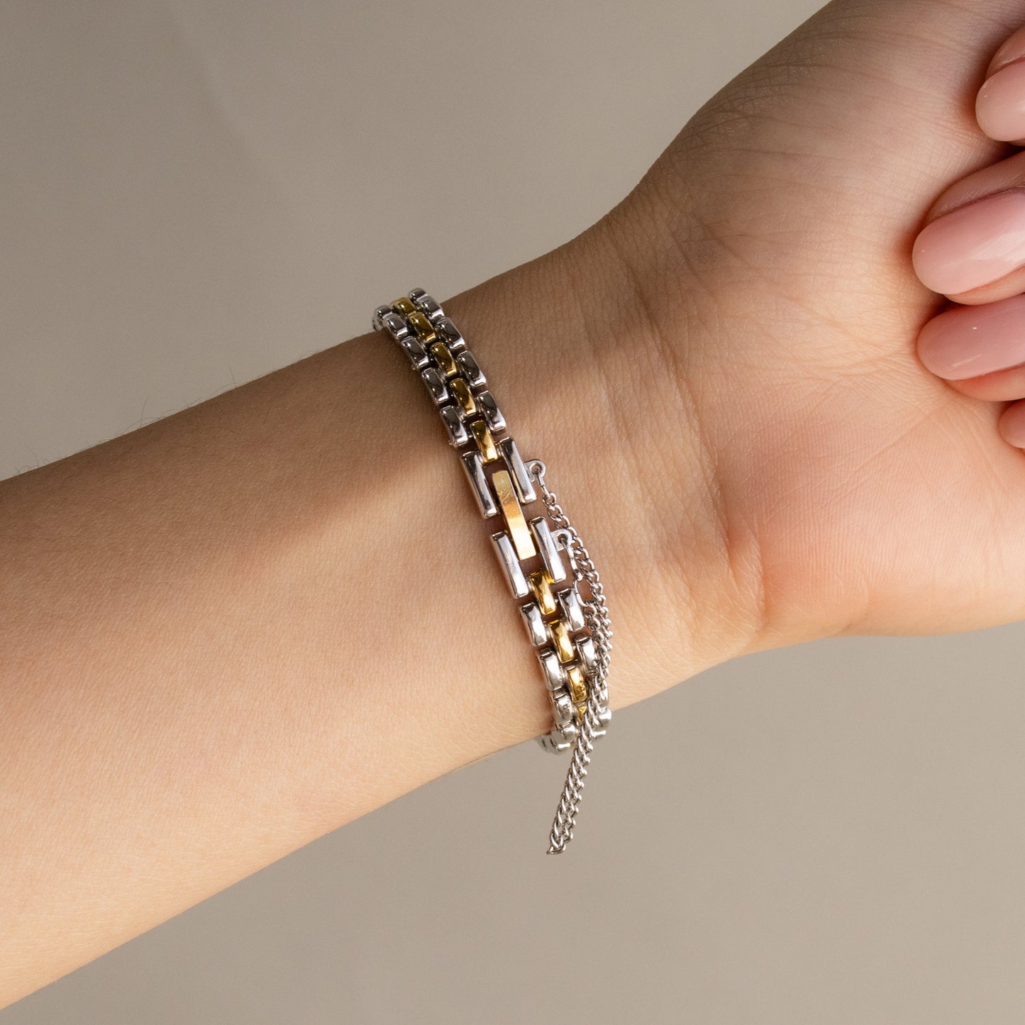 Montre Seiko Vintage Oval Link Bicolore