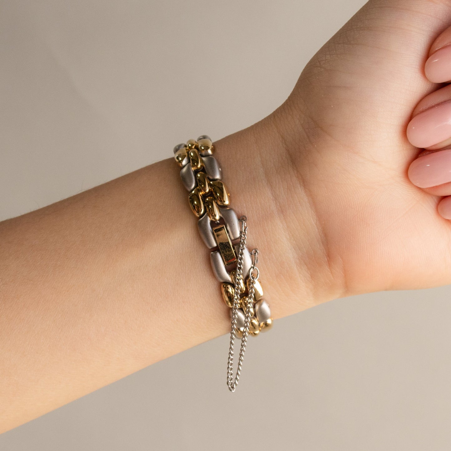 Montre vintage Mon Rich Square bicolore