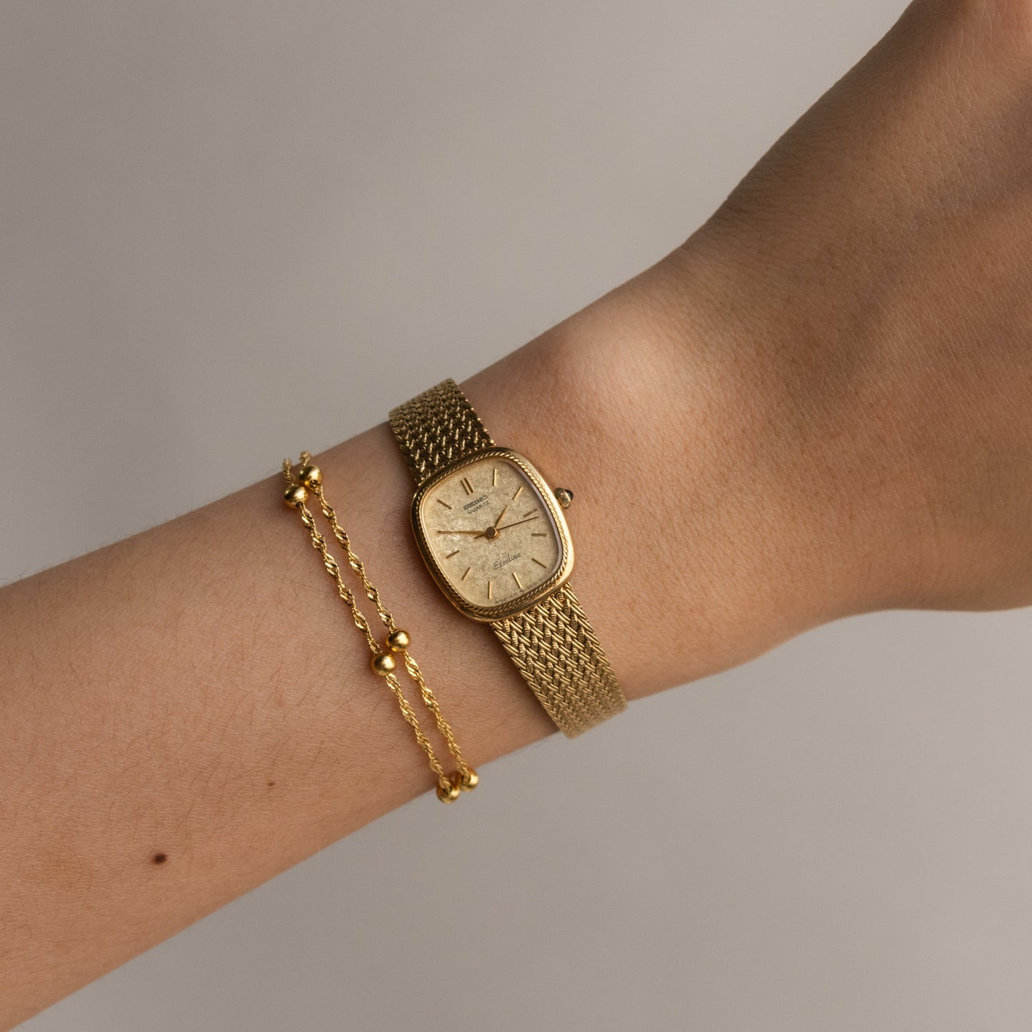 Montre Seiko Square Mesh Gold vintage