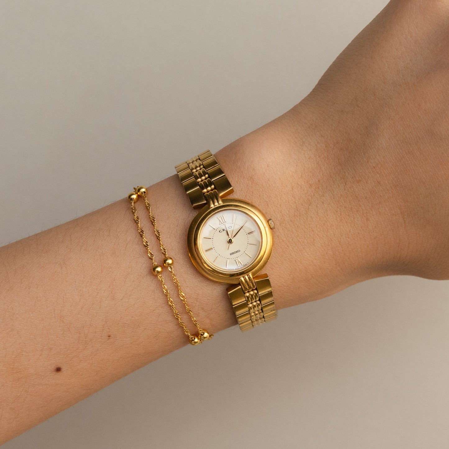 Montre Seiko Creo ronde en or vintage