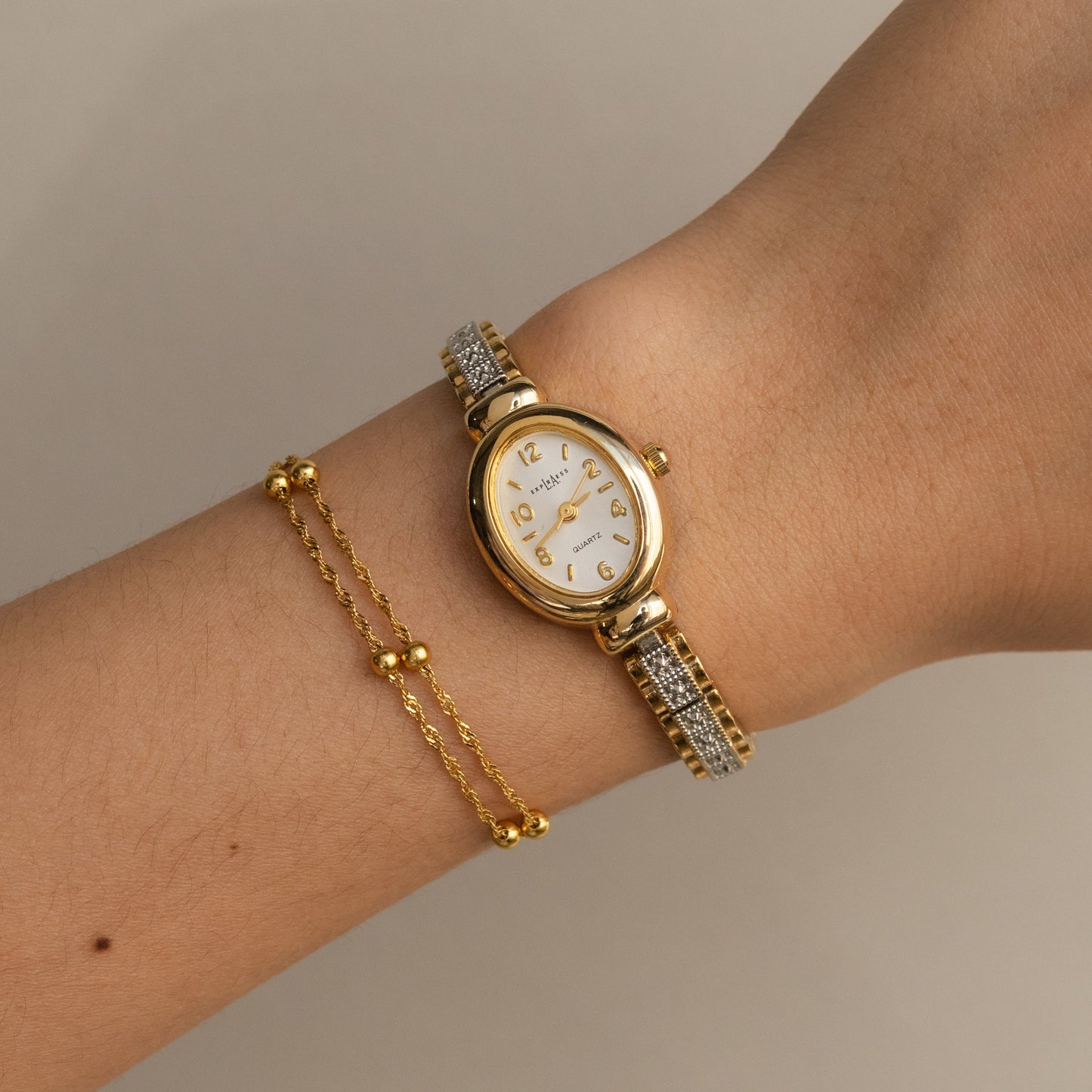 Montre vintage LA Express Pave bicolore