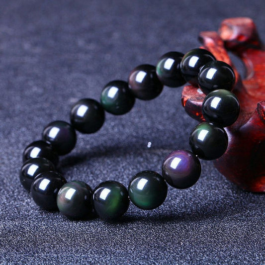 Bracelet en cristal d'obsidienne arc-en-ciel naturel