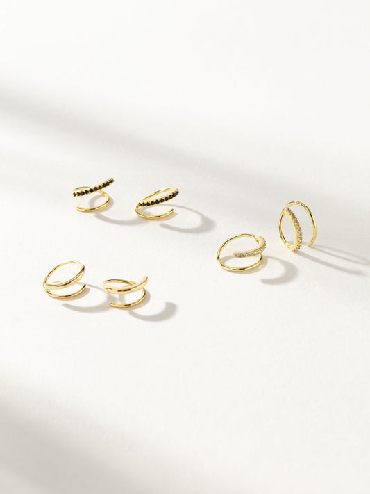 Voir les boucles d'oreilles doubles