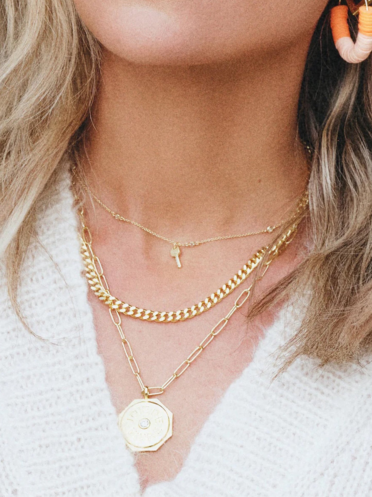 Collier clé numéroté angélique