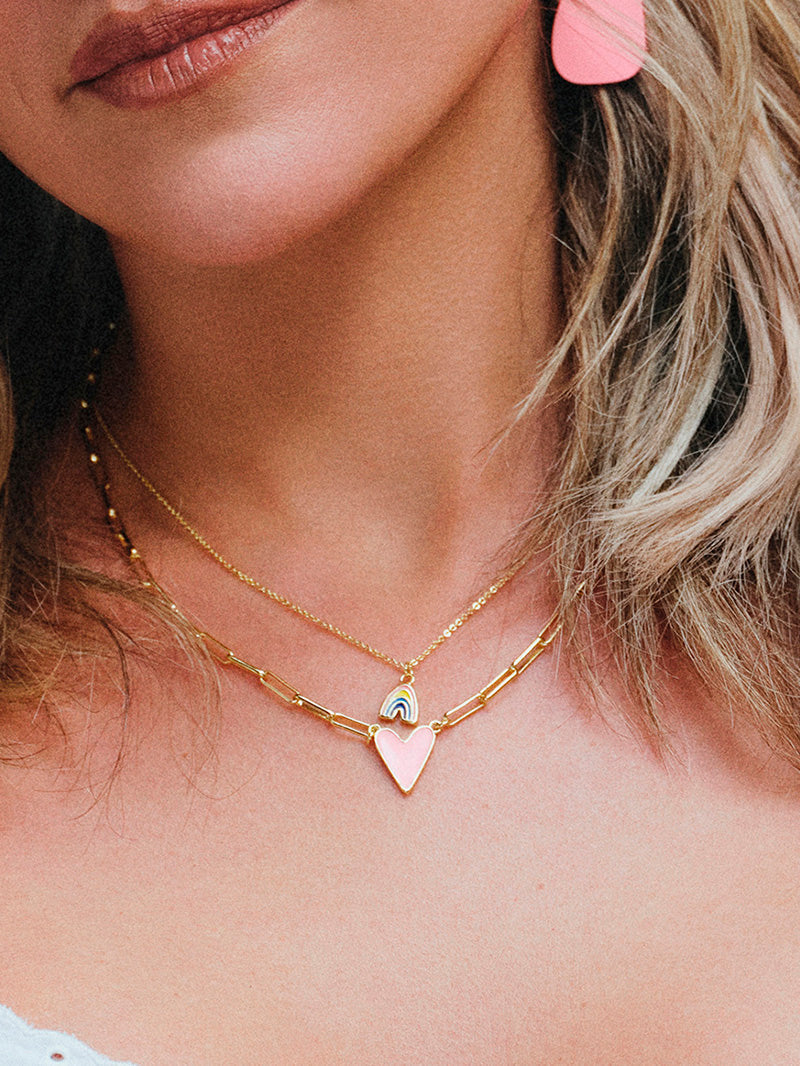 Collier pendentif mini arc-en-ciel