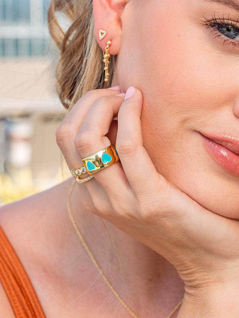 Bague en forme de cœur épais