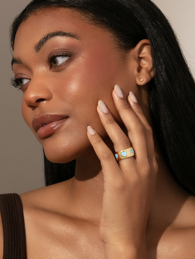 Bague en forme de cœur épais