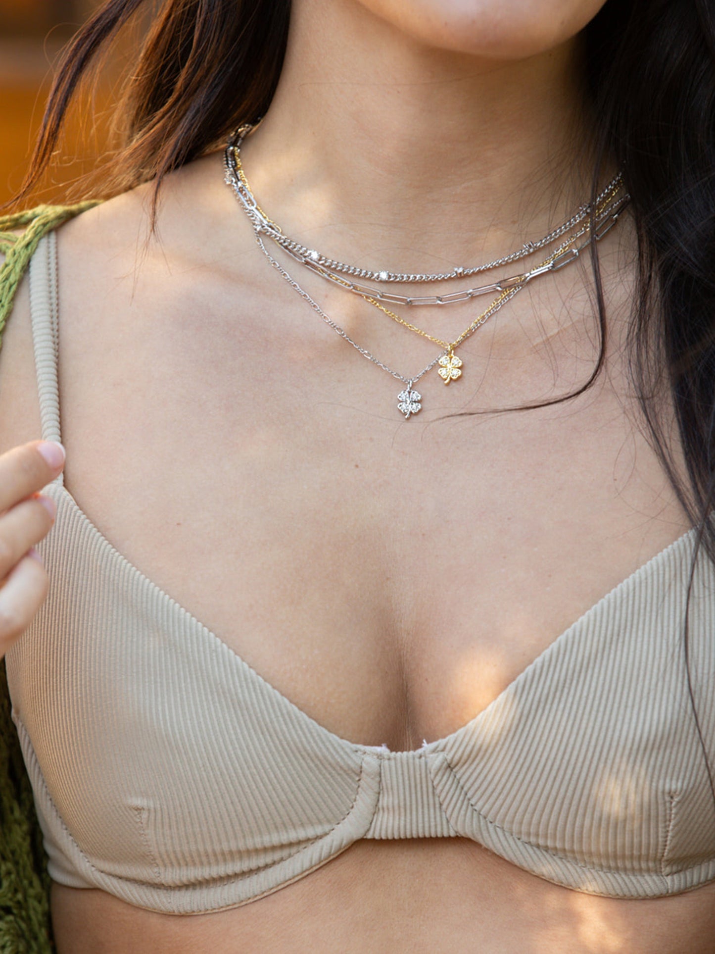 Collier trèfle à quatre feuilles