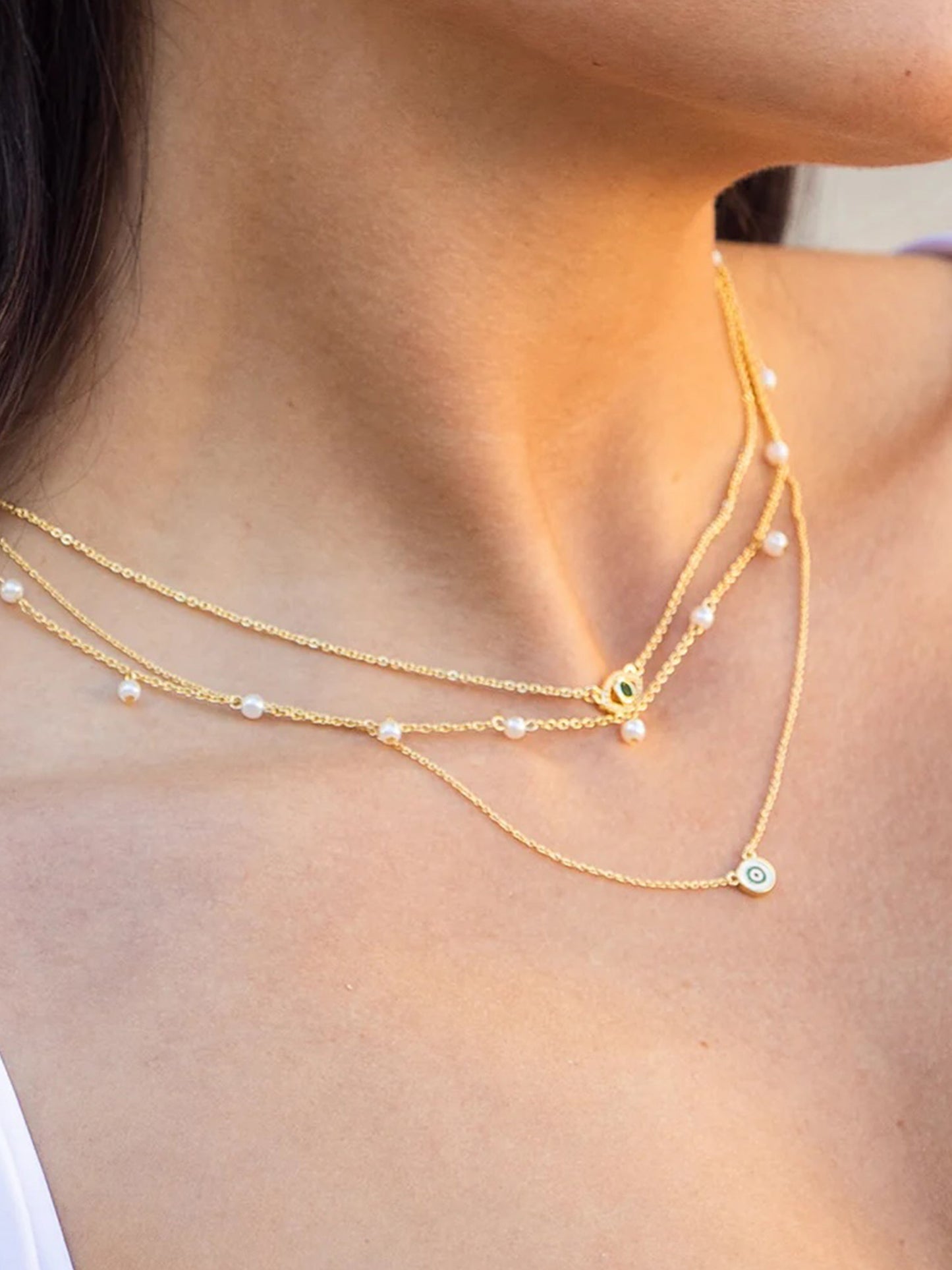 Collier pavé mauvais œil