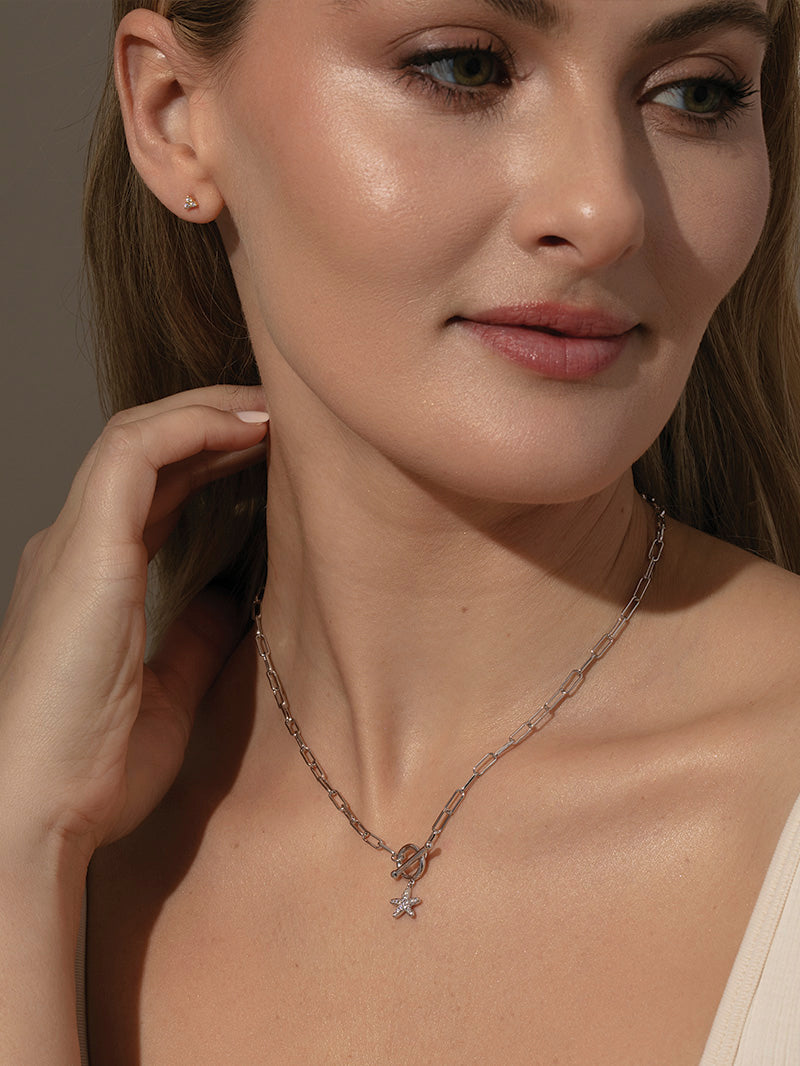 Collier avec pendentif et chaîne étoile de mer