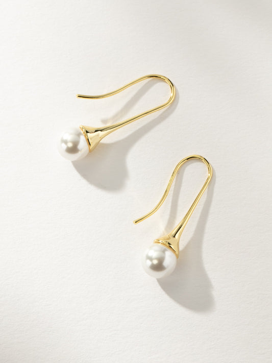 Boucles d'oreilles en forme de larme de perles