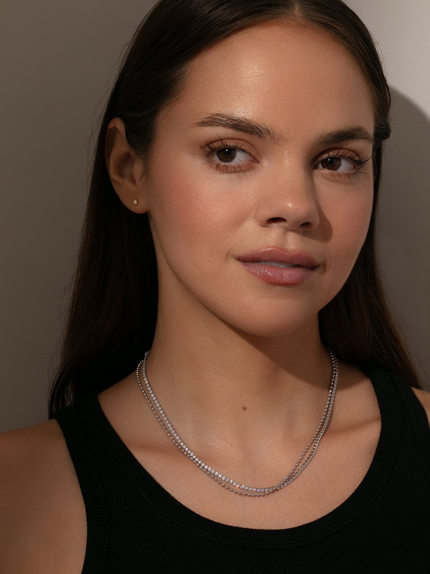 Collier tennis superposé Happy Hour