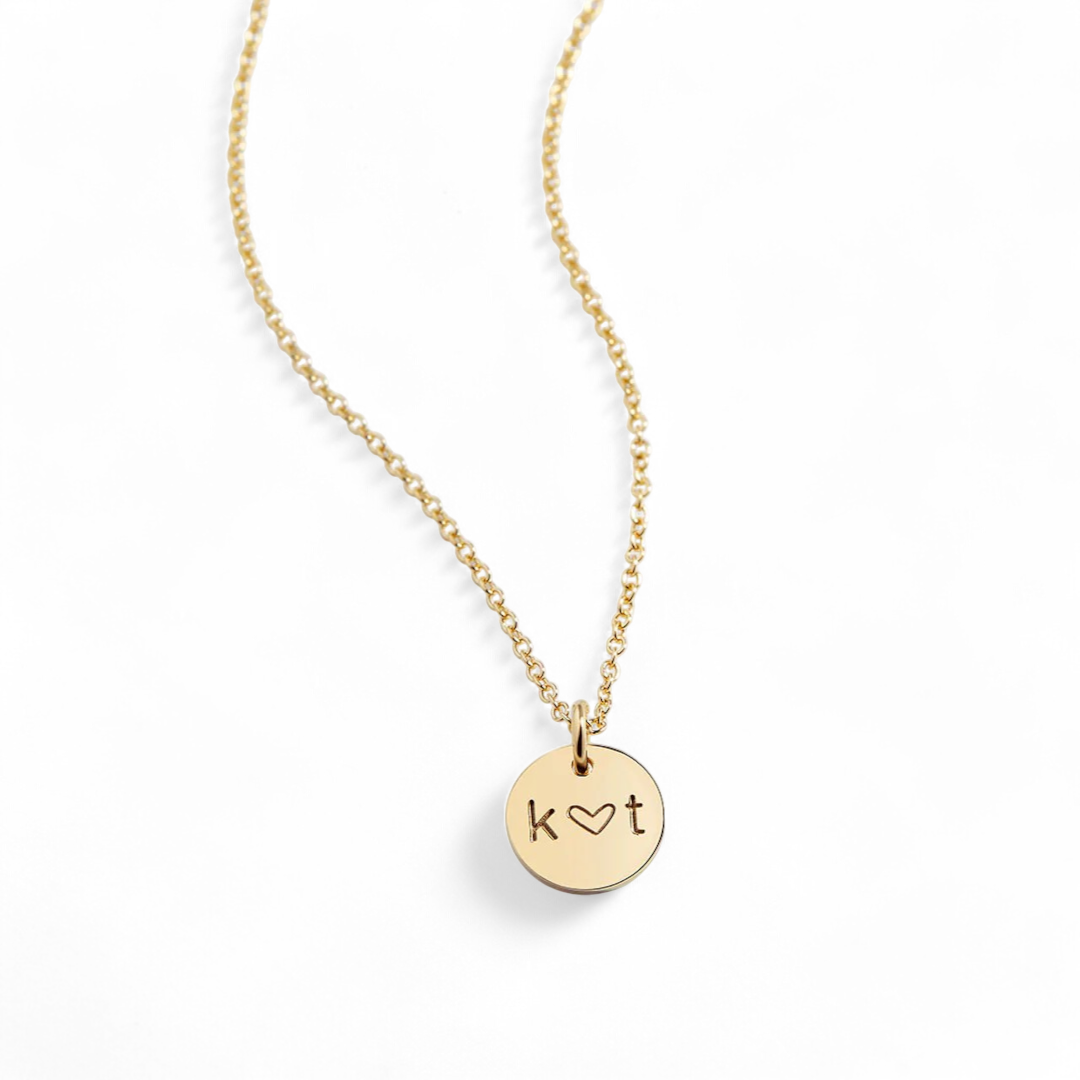 Love Initial Disc Necklace