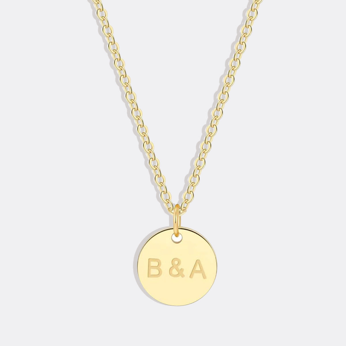 Love Initial Disc Necklace